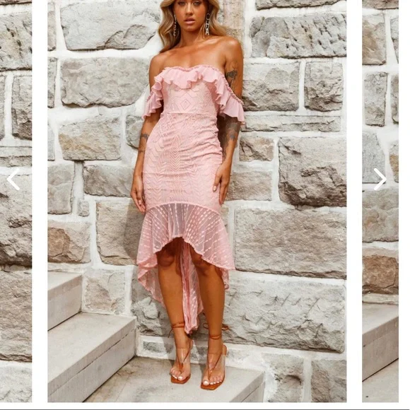chinese dress ladies Ailani Lace-Up Back Maxi Dress Sparkle Pink